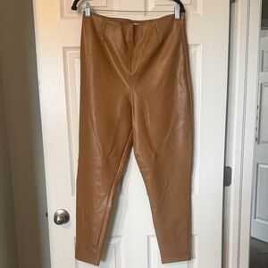 Tan Vegan Leather Pants